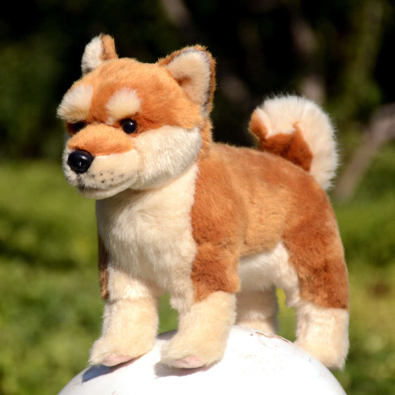 日本秋田犬公仔站姿柴犬毛绒玩具可爱狗狗玩偶仿真宠物狗生日礼物