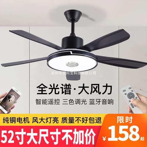 风扇灯大尺寸静音家用吸顶一体客厅餐厅饭2026年新款吊扇灯电扇灯