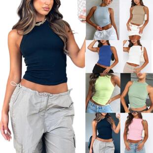 with top exposed navel vest Fitness short pit