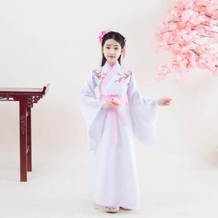 新款 儿童女古筝演出服女超仙衣雅古淡代公 女仙童女汉服中国风古装