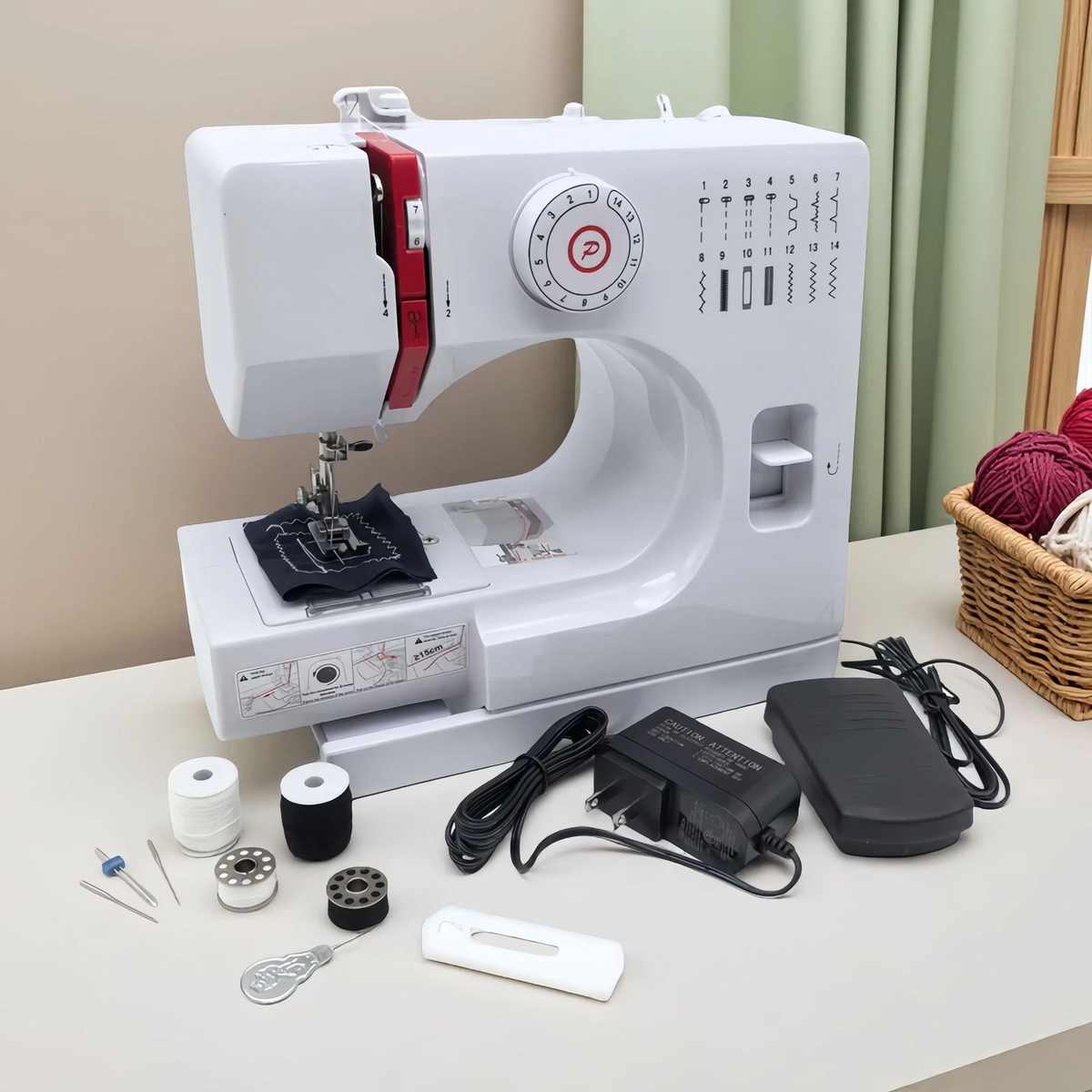 多功能双针缝纫机友立佳728台式家用脚踏便推携式迷你电动缝纫机