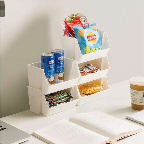 Stackable Storage Boxes for Desktop Organization, Office Sup