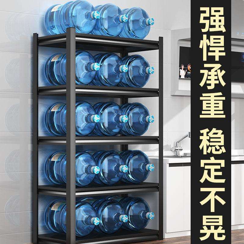 厨房置物架落地多层家用微波炉收纳架子加厚金属阳台货架储物架