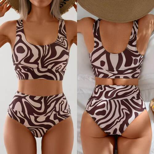 High waisted swimsuit women's split two-piece swimsuit