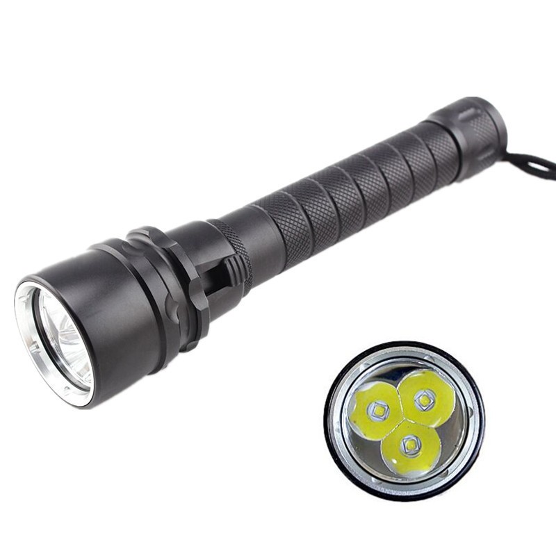 跨境热销3T6 L2潜水手电筒 LED强光防水补光手电筒专业潜水灯
