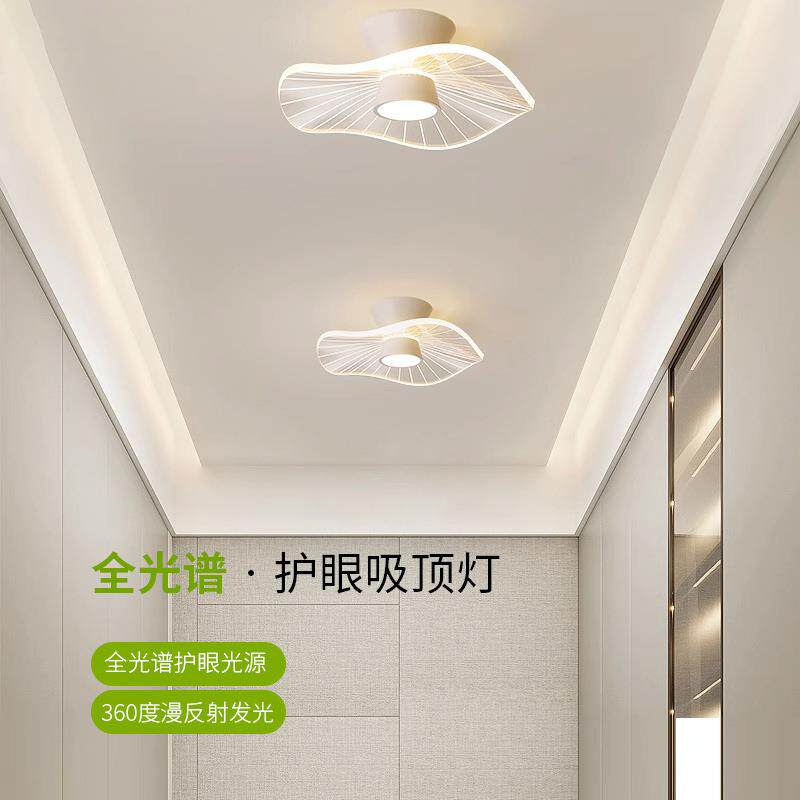 过道灯走廊灯具现代简约阳台灯网红荷叶楼梯衣帽间入户玄关吸顶灯