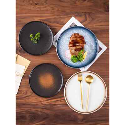 Ceramic Western food plate Japanese steak plate dinner tray