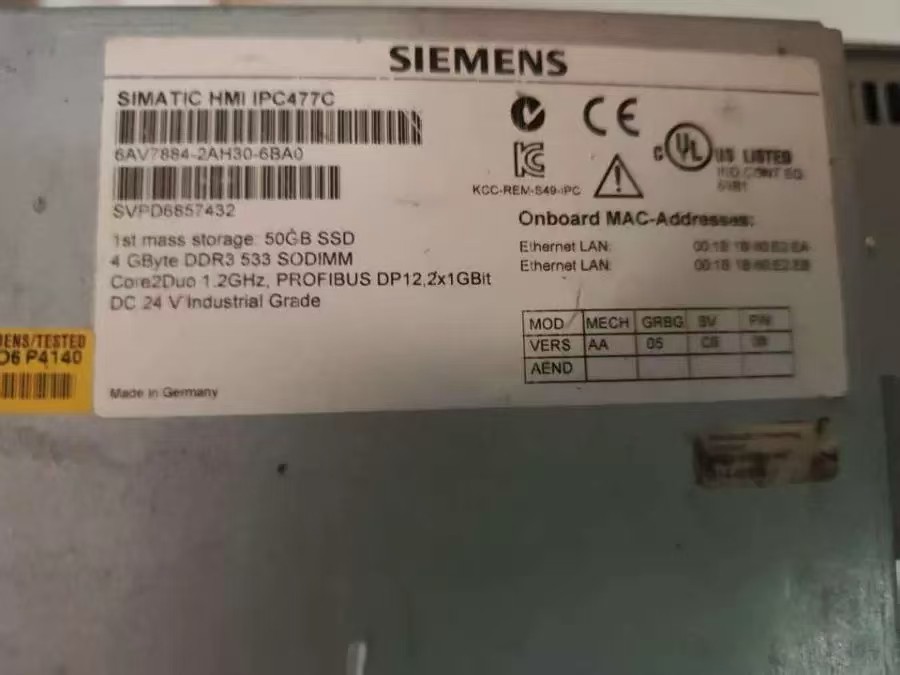 1月14日北京【京械9469】单位淘汰报废处置西门子工控机一台网络拍卖公告