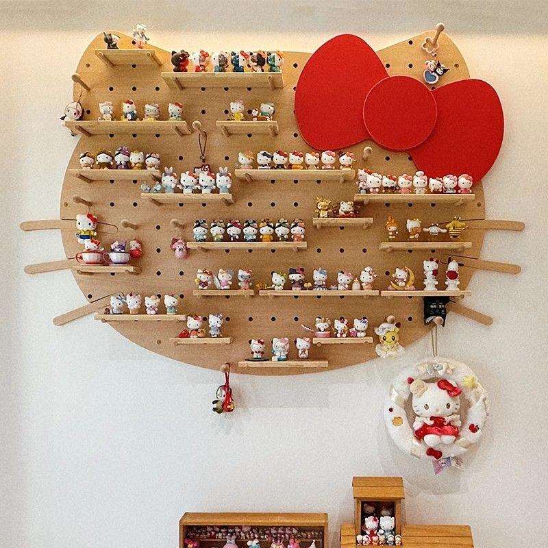 hellokitty洞洞板 猫头展示架摆件饰品架展示柜无