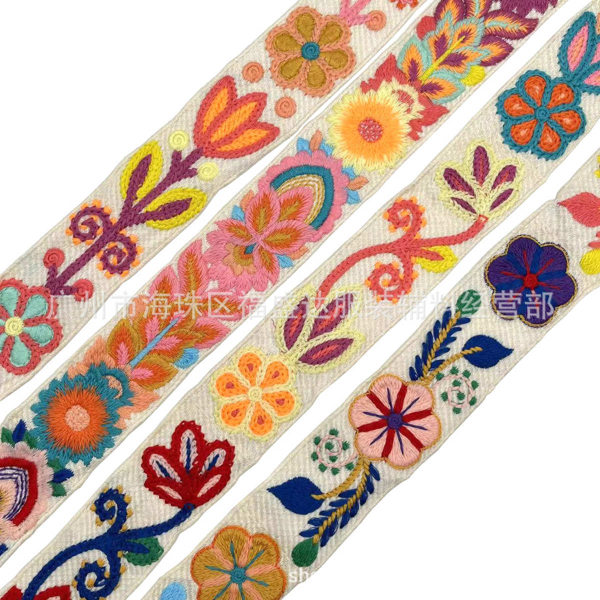 热款仿手绣条码花边 中国风服饰箱包装饰辅料 多色提花织带批发
