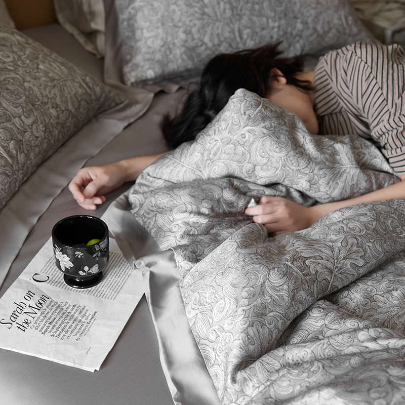 工艺品数码丝四60印花床被套丝凉爽精支款拼天件套夏季角兰滑透气