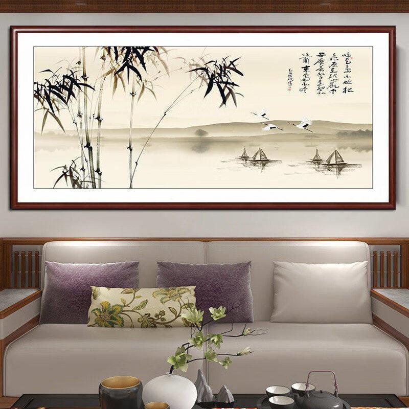 竹报平安水墨竹子画中式客厅装饰画国画挂画餐厅壁画办公室背景画