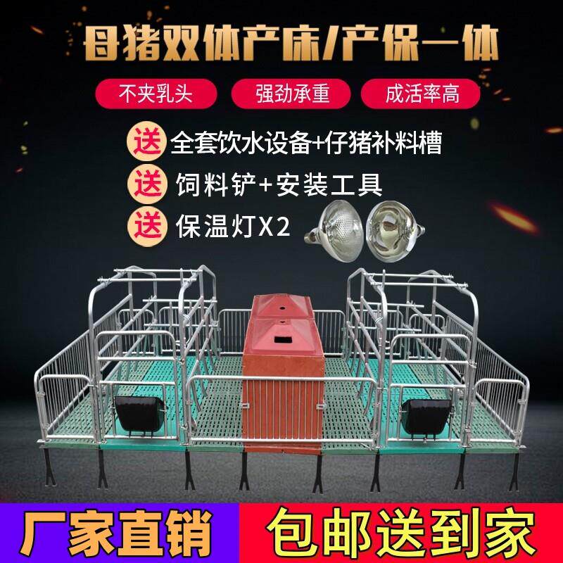 双体母猪产床保育床一体产保两用床产房养殖猪用热浸镀锌单体分娩