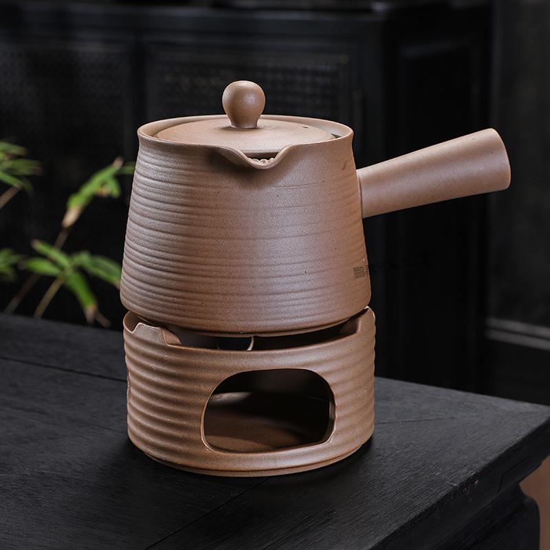 围炉煮茶中式大提梁壶明火蜡烛酒精炉家用户外煮茶温茶复古茶具无图片
