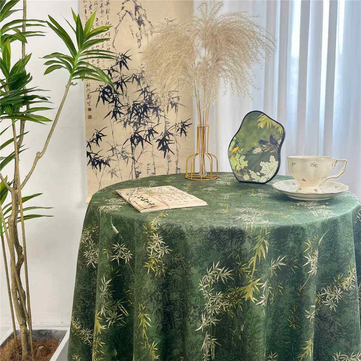 美式乡村覆古绒布桌布茶几盖巾民宿装饰拍照背景布长方形餐桌桌布