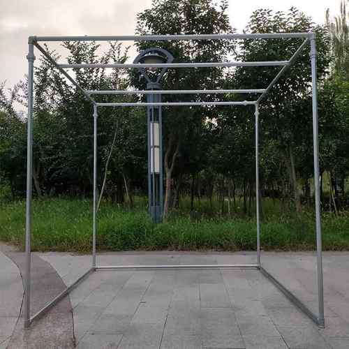 镀锌钢管水管晾衣架落地户外防风双杆加厚四方晒被凉衣架瓜果棚架