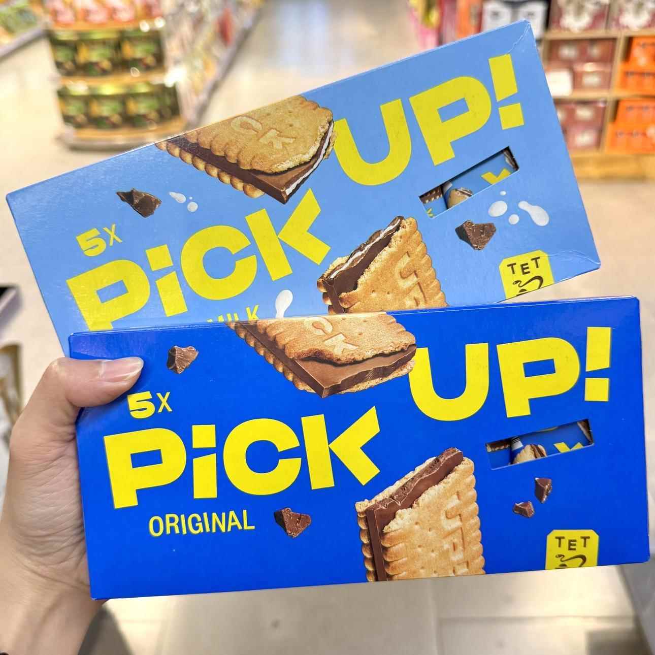 ole超市 德国进口PickUp百乐顺巧克力牛奶夹心饼干140g