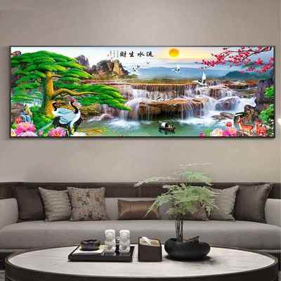 山水画风景山中水画风水沙靠山客厅装饰画办式公室字画挂画壁画发