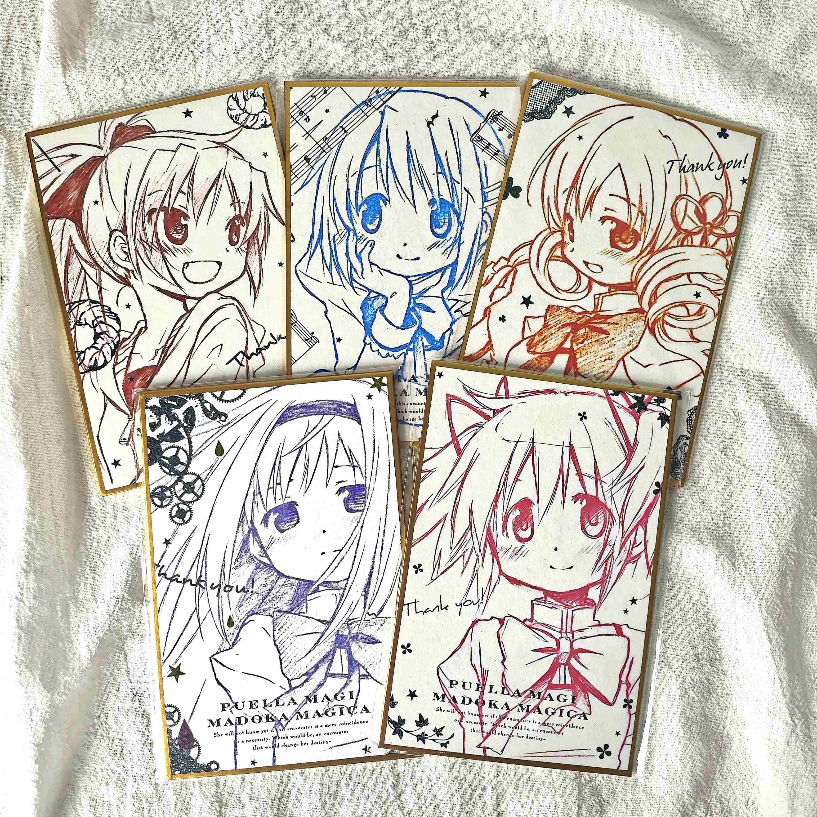 日谷色纸魔法少女小圆鹿目圆晓美焰原画线稿色纸礼物二次元周边