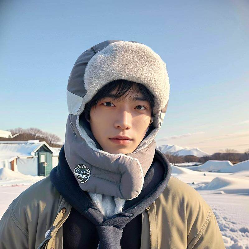帽子男冬天雷锋帽男士冬季护耳防风东北棉帽防寒面罩骑车保暖头套