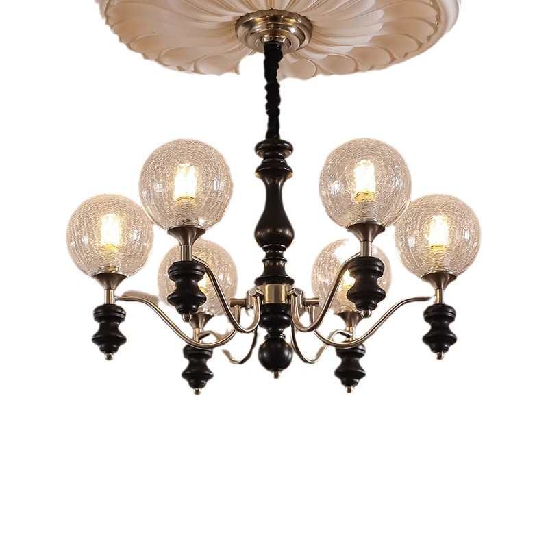 美式客厅吊灯现代中古风设计师大厅魔豆吊灯法式复古民宿卧室灯具