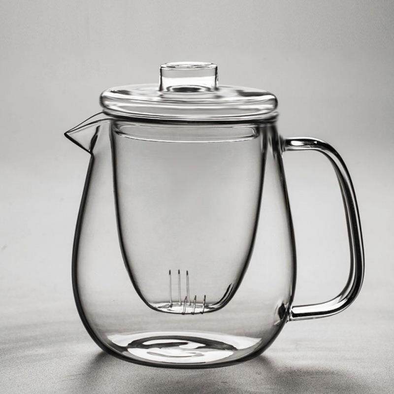 加厚大企鹅玻璃壶 带盖三件杯 透明过滤水壶 花茶壶 功夫茶具新款