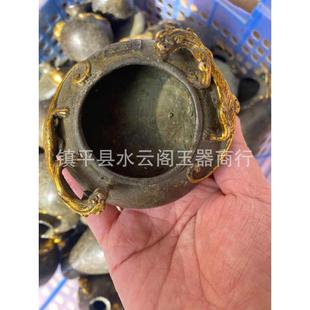 复古仿青铜器大貔貅烟灰缸 仿古铜器杂件 绿绣笔洗工艺品家居摆件