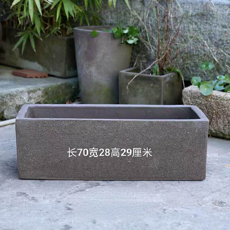 特大号紫砂长方形马槽鱼缸种菜盆陶瓷花盆家用多肉花盆种菜专用箱