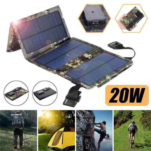 跨境20W太阳能折叠包 8W 5V USB户外手机便携太阳能充电器充电板