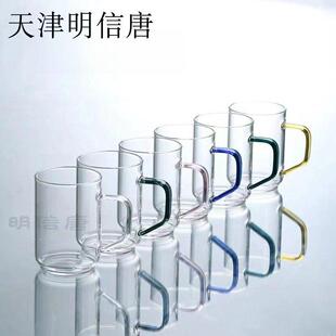 明信唐六色简约绿茶杯高硼硅耐热玻璃加厚高透高货家用口杯水杯