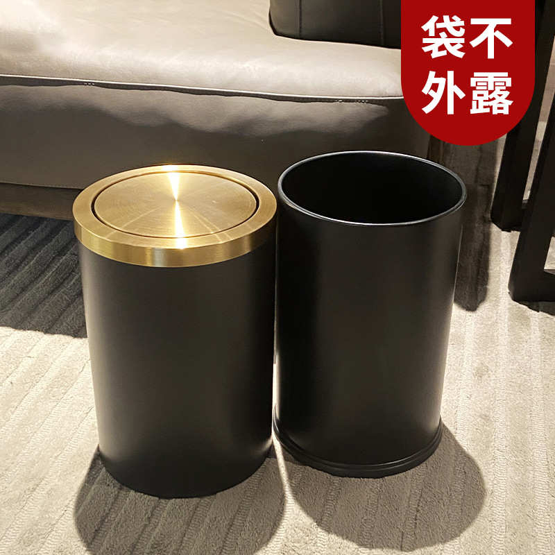 摇盖垃圾桶不锈钢家用客厅厨房带盖翻盖轻奢卫生间厕所高档