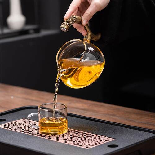 金蟾自动套装玻璃家用茶具功夫懒人泡茶神器茶杯高档磁吸泡茶壶