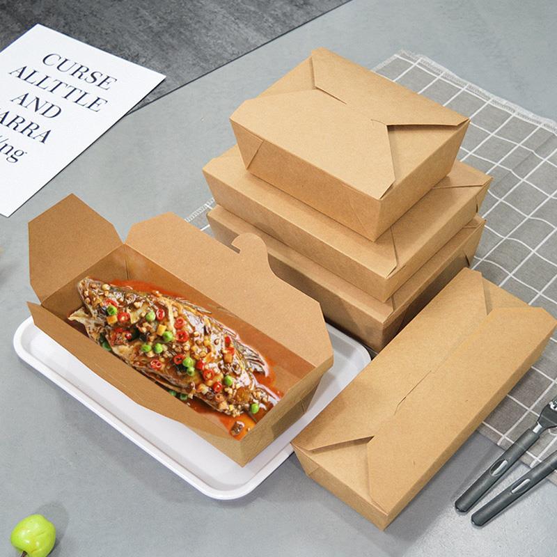 牛卡纸经济实用款餐盒食物外卖盒打包盒意面盒食品专用打包盒促销