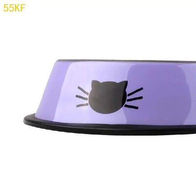 55KF 2 Pieces Stainless Steel for Cat Dish Feeder Pets