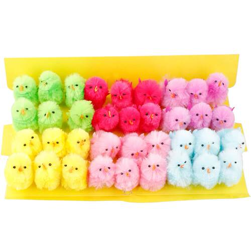 mini easter chicks复活节装饰小鸡36pcs 4cm高 混色