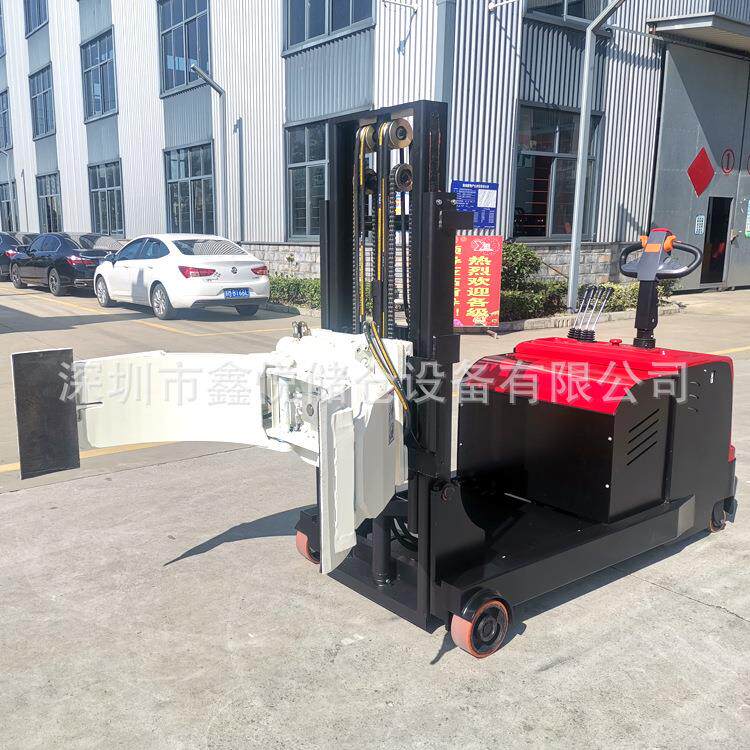 无腿电动抱夹翻转车全自动圆型堆高装卸车旋转卷纸夹抱机堆放车