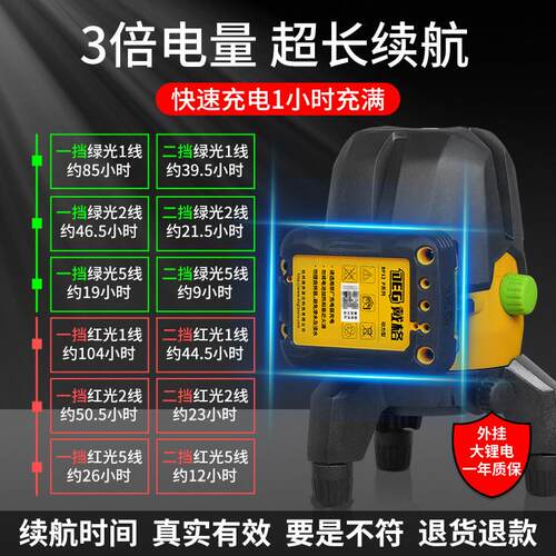 戴超亮光绿光线5线红格高精度自动2安平室外专用水平RM-5R仪投线