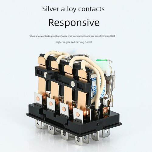 易佳Yj4N-Ly中间电磁继电器Ly4Nj大功率14针底座Hh64P 24V 220V