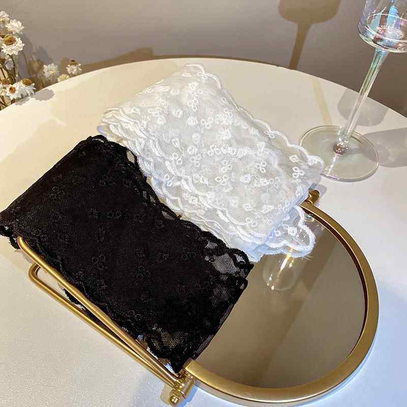 法式气质蕾丝刺绣丝巾发带绑发飘带超仙少女丝带头巾甜美网红发饰