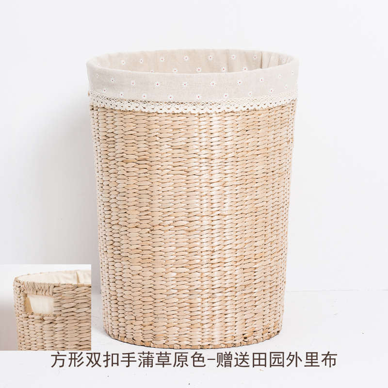 家用筐脏篮脏收纳衣脏j6da篮圆形篮藤编衣草编衣服收纳洗衣特大号