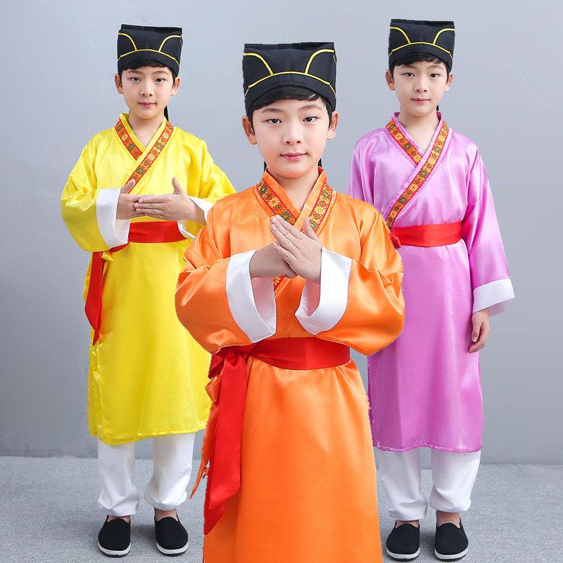 儿童汉服国学书童服装中小学八佾舞祭孔大典服装古代投壶表演古装