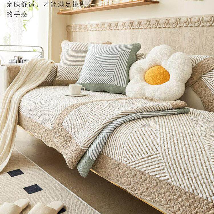 全棉沙发垫四季通用防滑简约布艺纯棉座垫子皮沙发套罩盖布巾