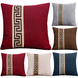 抱枕沙发客厅红木新中式靠垫套子抱枕套不含芯枕头靠枕棉麻大靠背