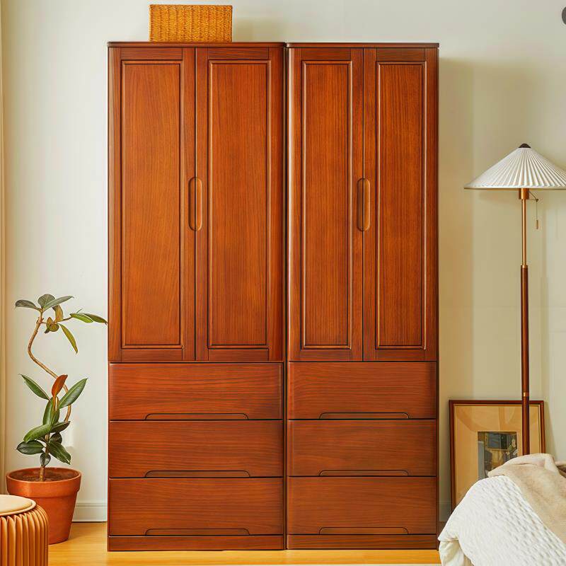 实木收纳衣柜家用储物卧室多功能置物五斗柜可挂式简易小型立衣橱