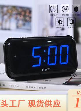 LED桌面闹钟 创意简欧时尚台钟学生静音夜光电子数码钟厂家