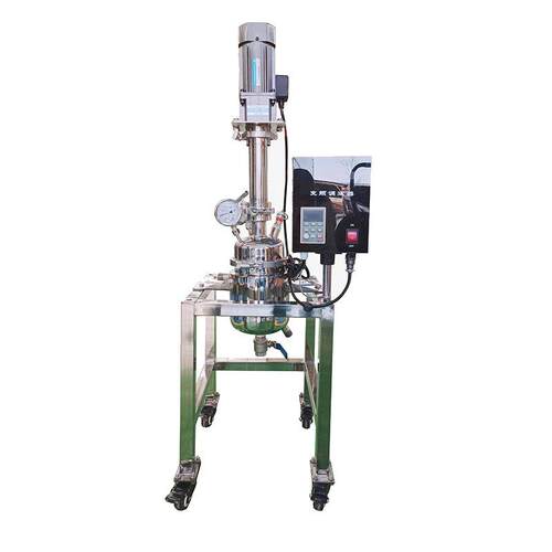 双层不锈钢反应釜实验室高温高压化工电加热搅拌罐1L/5L/300