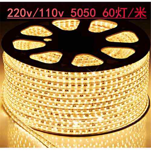 LED灯带超亮110v5050家装吊顶客厅户外工程防水彩光带软灯条220v
