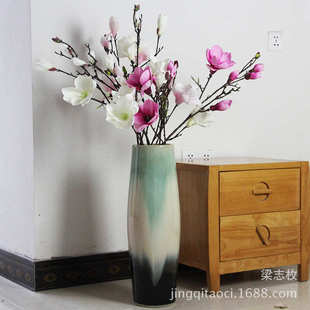 景德镇现代陶瓷落地大花瓶花插 颜色釉落地花瓶 家饰批发