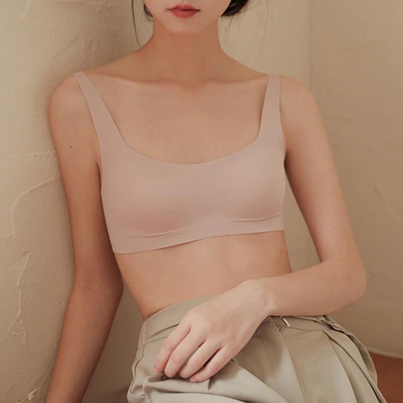 无痕运动内衣女学生大学小胸聚拢抹胸显胸小夏季薄款美背心式文胸
