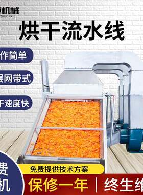 大姜片带式多层烘干流水线萝卜干燥加工设备辣椒土豆片烘干机